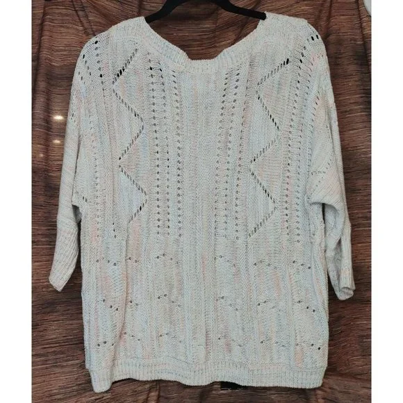 New York and Company Women's Lavender Crochet 1/2-Sleeve Pullover Size S - Picture 2 of 4